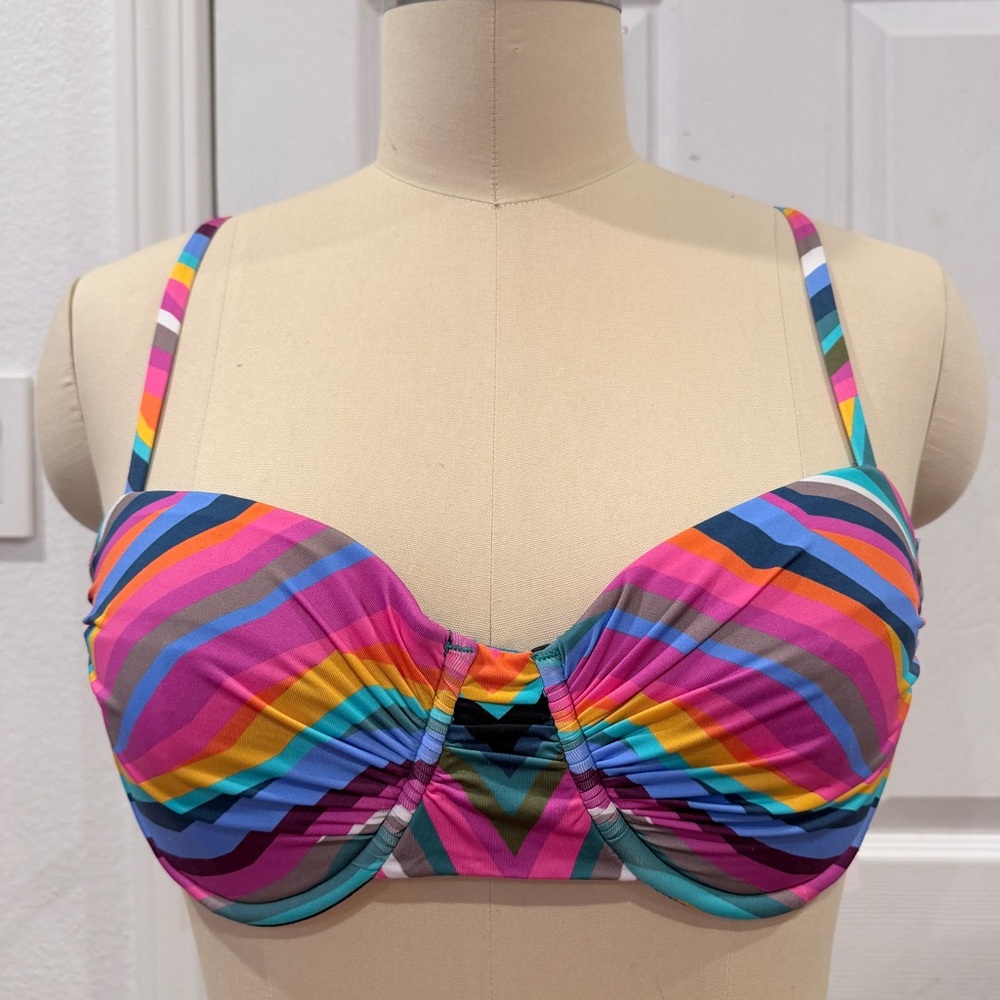 BNWT Trina Turk Colorful Chevron Bikini Top - Picture 4 of 13